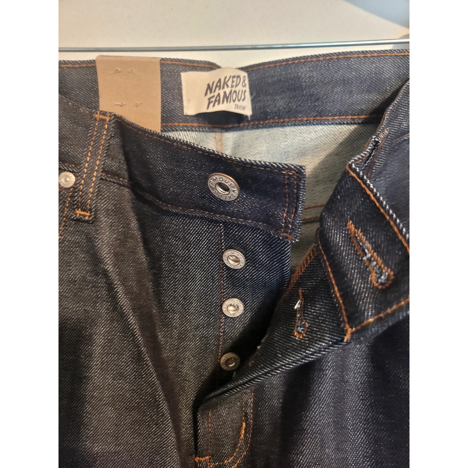 Naked And Famous 12.5oz Japanese Easy Guy Selvedge Button Fly Denim Jeans 38 — image 6 of 8